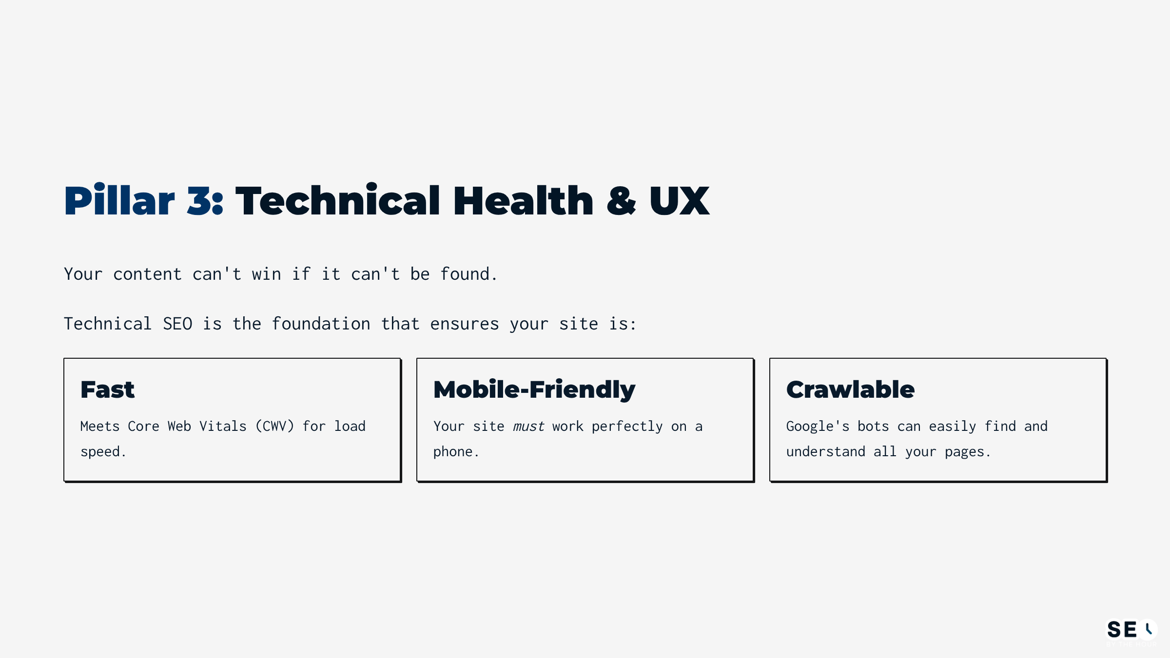 Pillar 3: Technical Health & UX