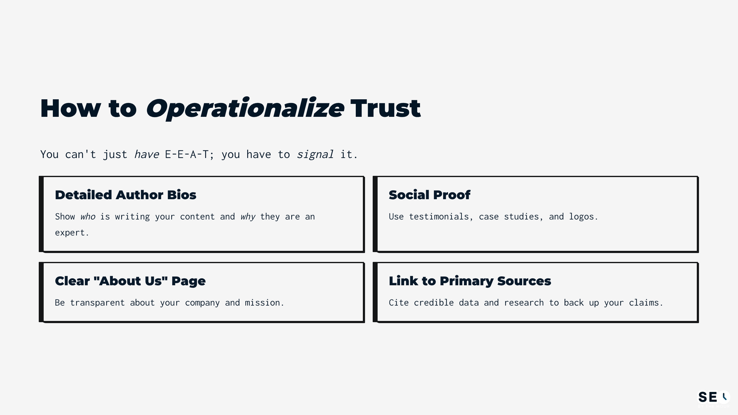 How to Operationalize Trust