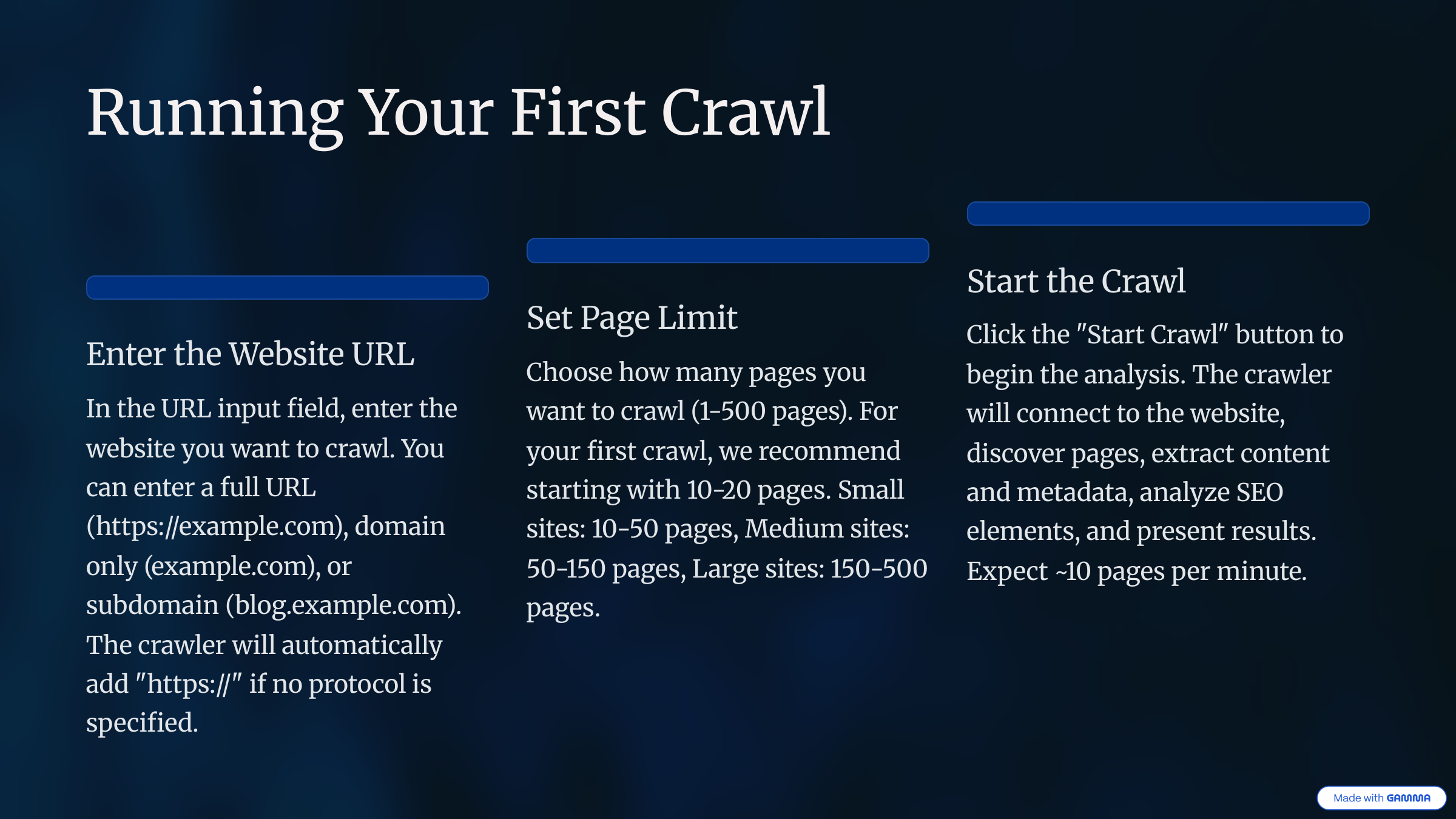 Running Your First Crawl