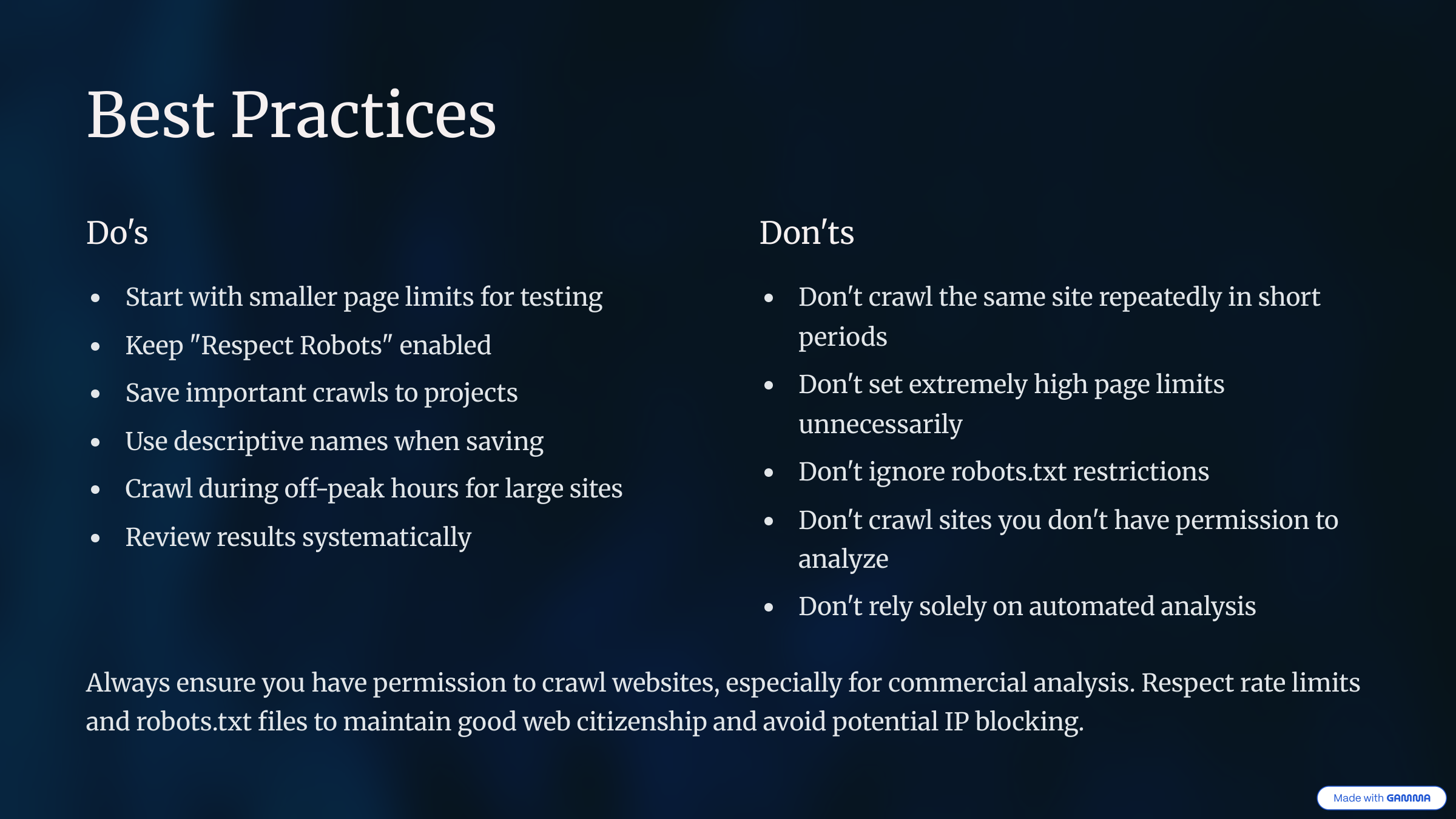 Best Practices